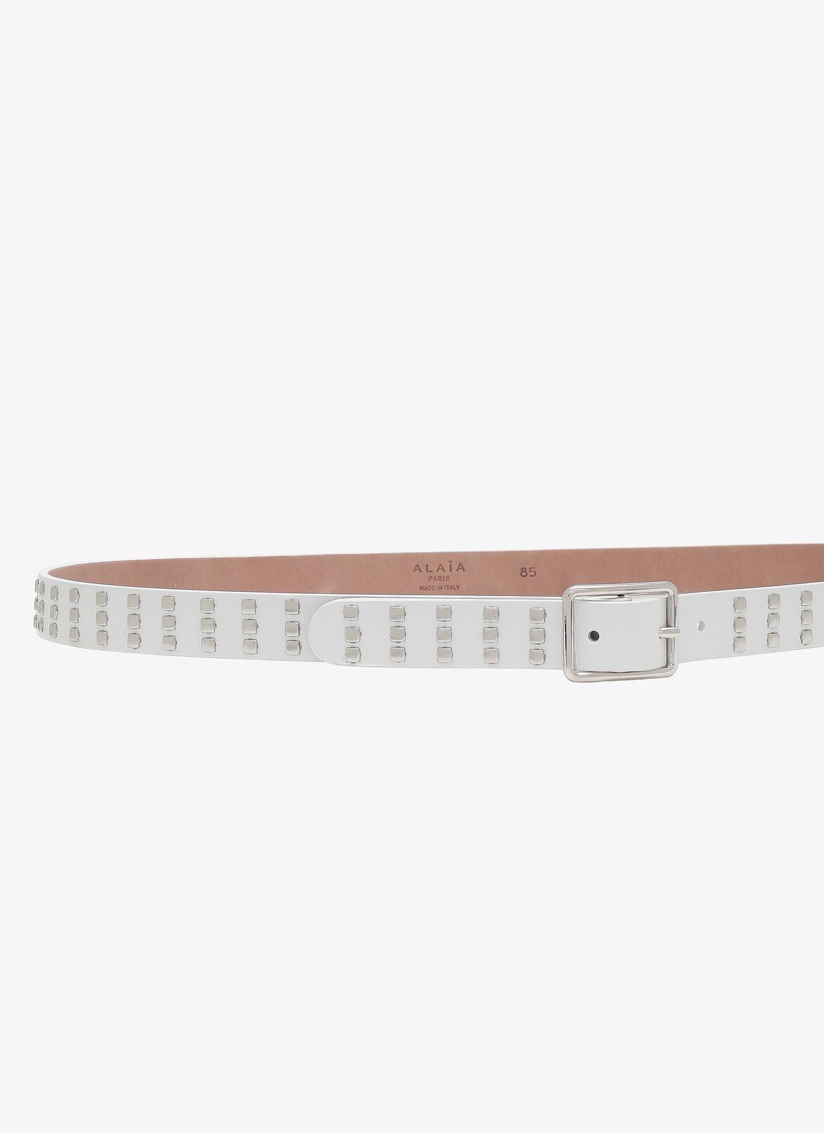 BELT CUIR LUX+RIVET OPTICAL WHITE ALAÏA WHITE  BELT CUIR LUX+RIVET OPTICAL WHITE